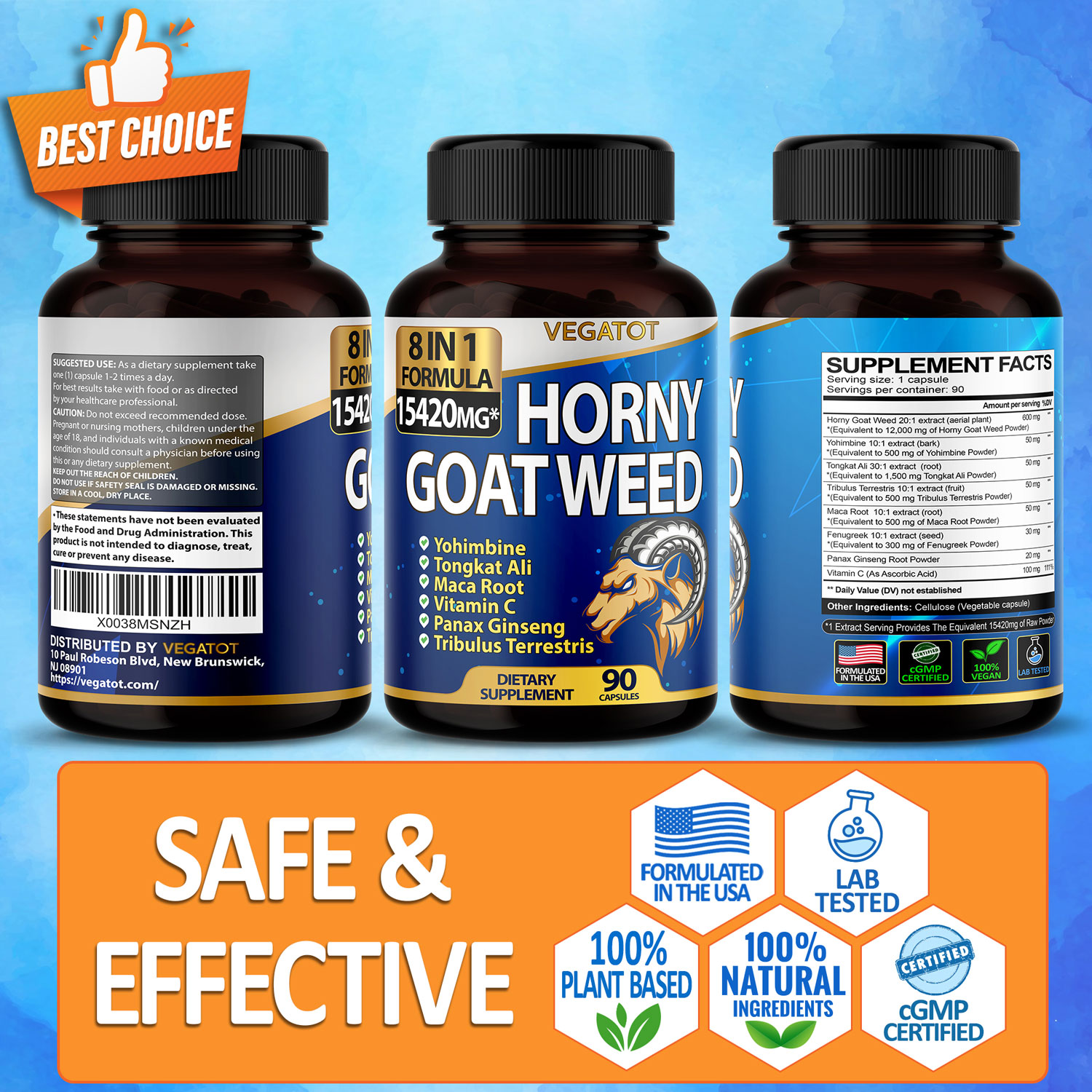 8 IN 1 High Strength Horny Goat Weed 15420 Mg Concentrated Extract With