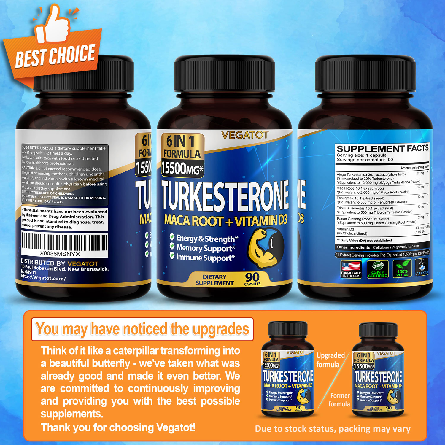 6 IN 1 High Strength Turkesterone 15500 mg Concentrated Extract with